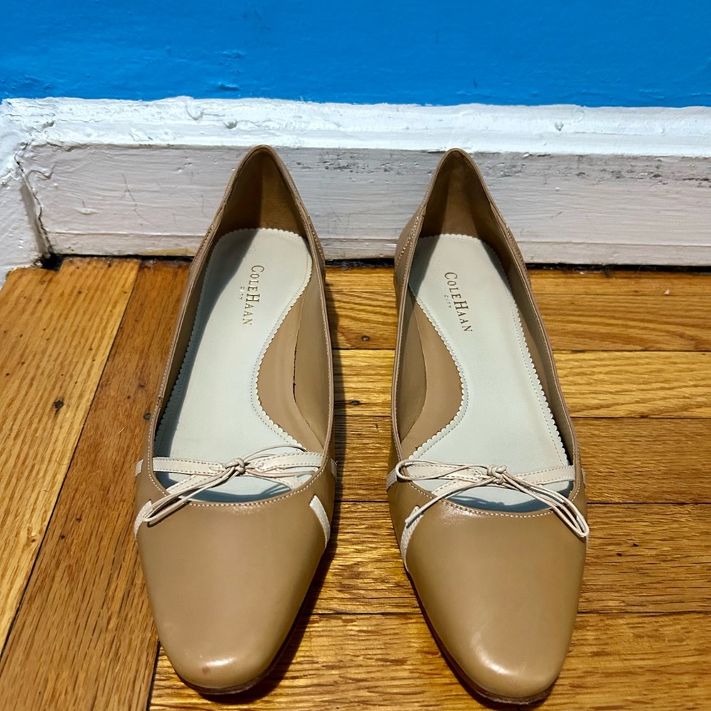 Cole Haan Women's Beige Leather Loafers